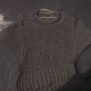 Love stitch knitted short sleeve sweater